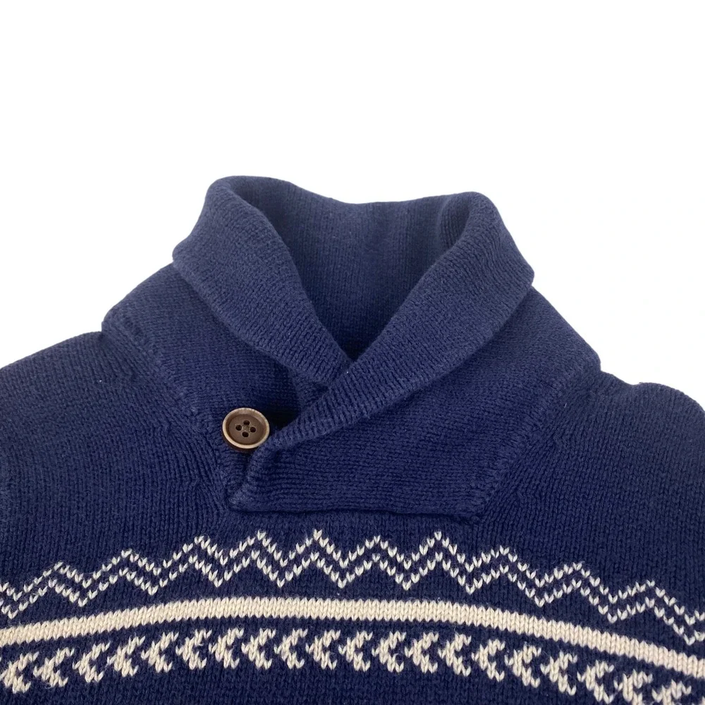 The‎ Children's Place Sweater Boys 12-18M Blue Shawl Collar Polar Bear Fair Isle